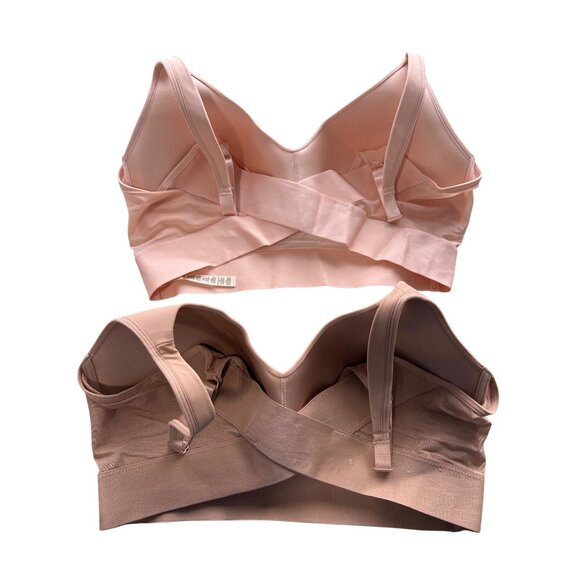 Rhonda Shear 2 Pack Molded Cup Bra with Wrap Back Size XL Pink Beige 621.7 - Picture 3 of 10